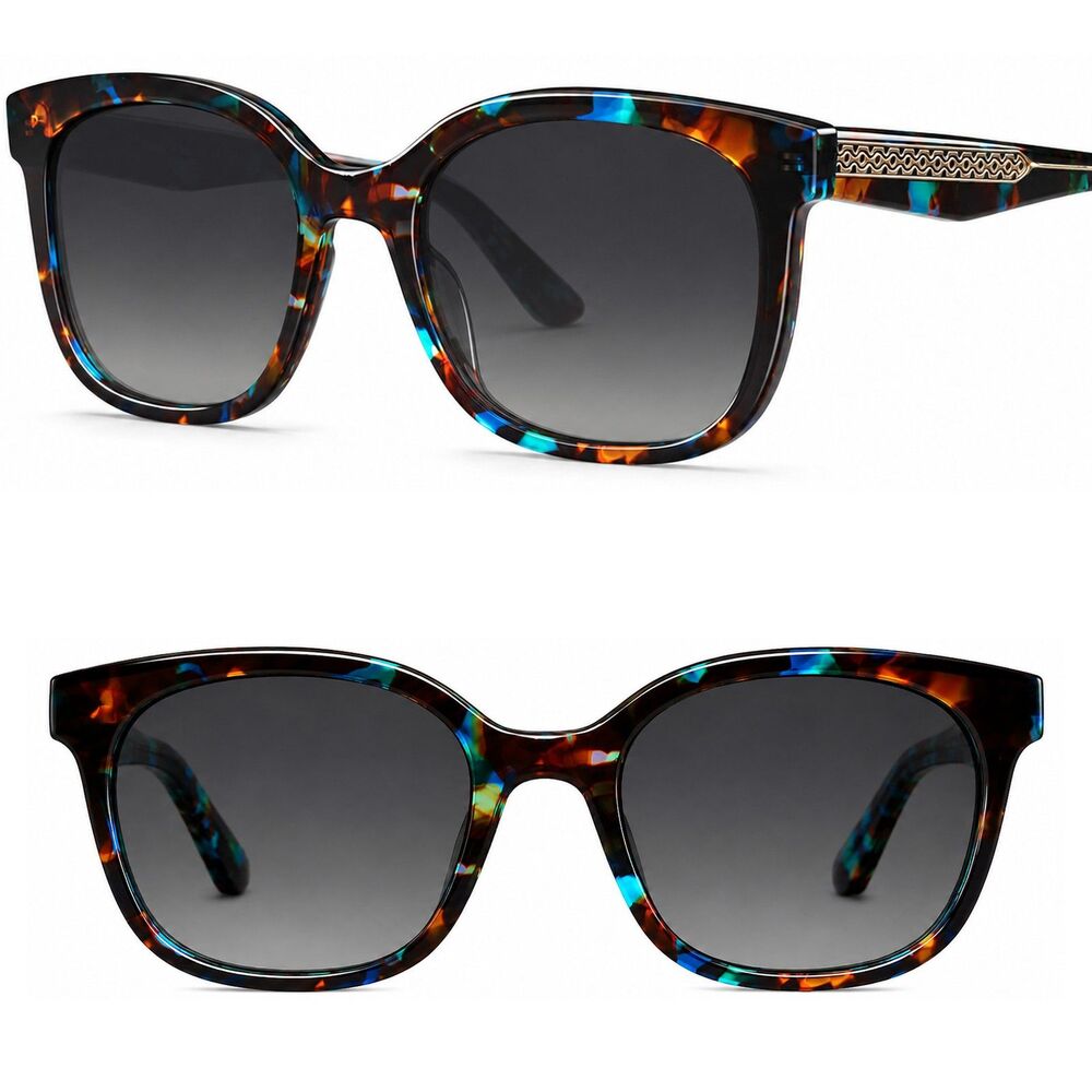 *Case Included* Women's Blue Tortoise Gray Polarized Cat Eye Retro Sunglasses